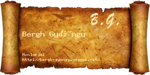 Bergh Gyöngy névjegykártya
